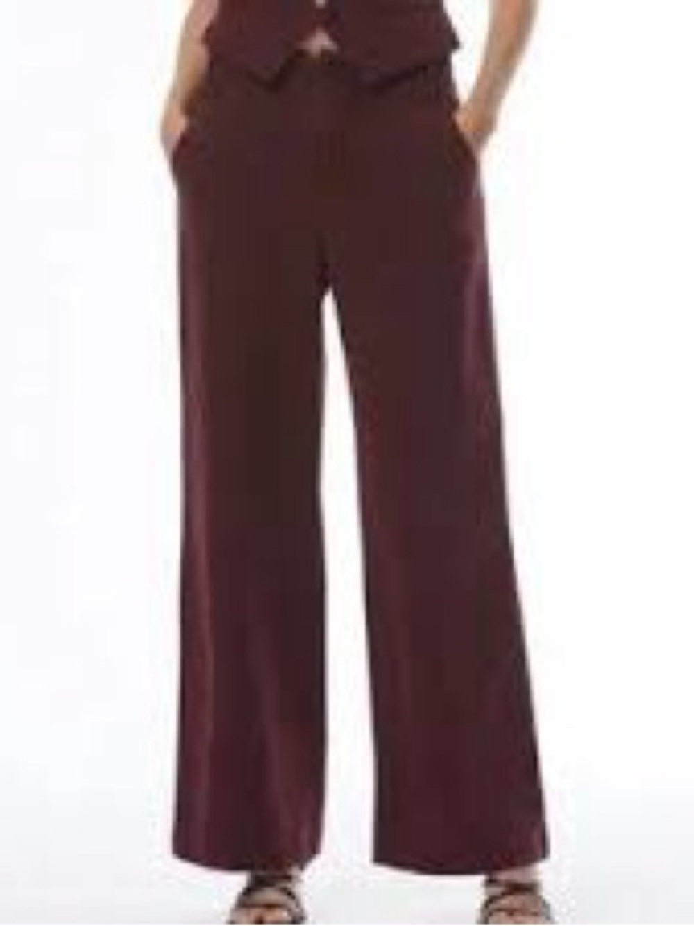 Young Fabulous & Broke Wide-Leg Pants in Burgundy